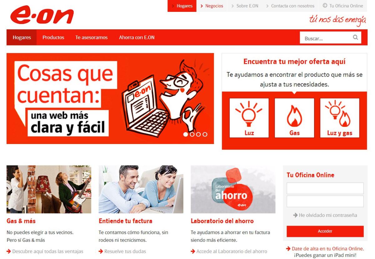 E.ON estrena diseño y utilidades en su sitio web para clientes