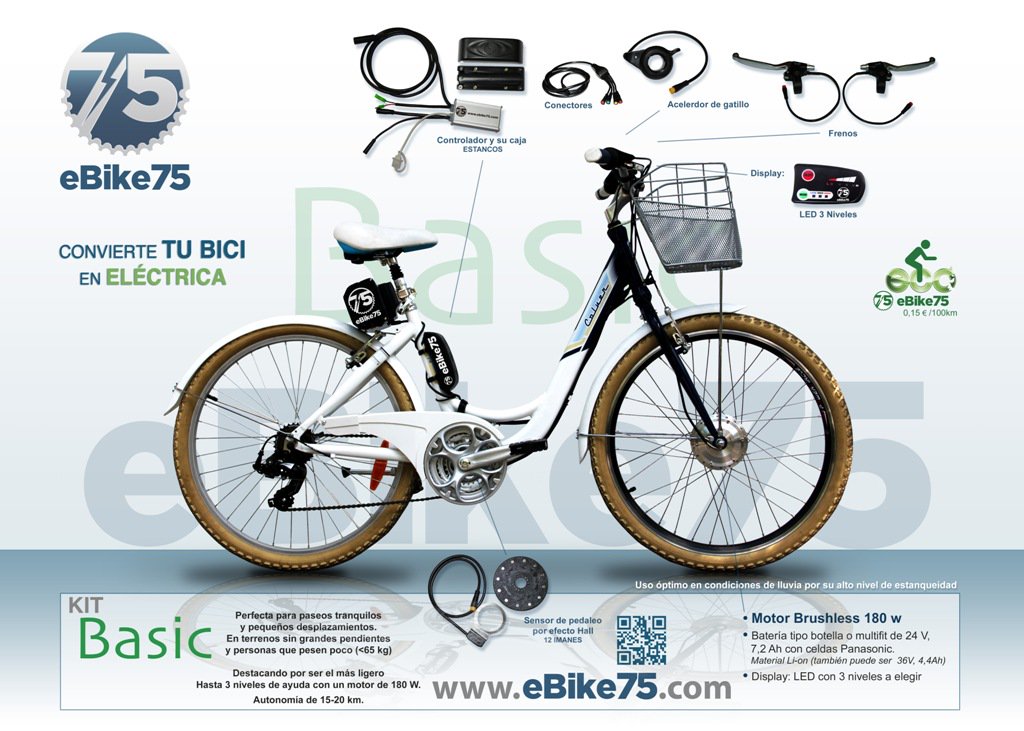 Ebike 75 diseña un kit que convierte cualquier bicicleta en eléctrica