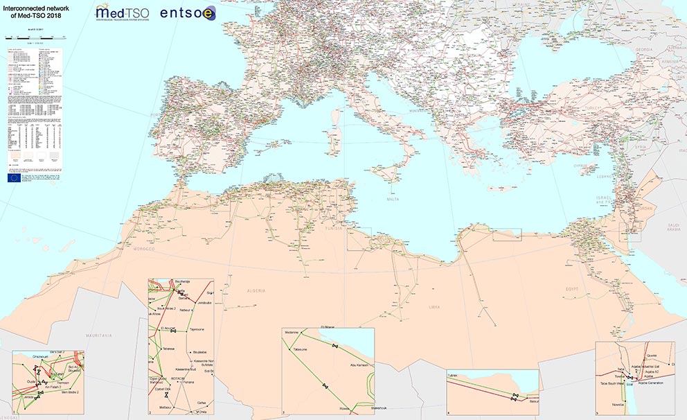 El mapa interactivo con los más de 400.000 kilómetros de red eléctrica que hay en Europa y la región mediterránea