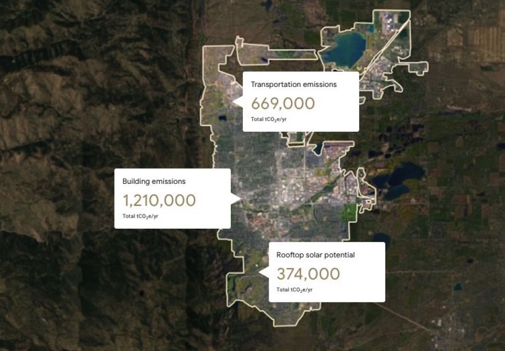 Google crea una herramienta digital que estima la huella de carbono y el potencial de energía renovable de las ciudades