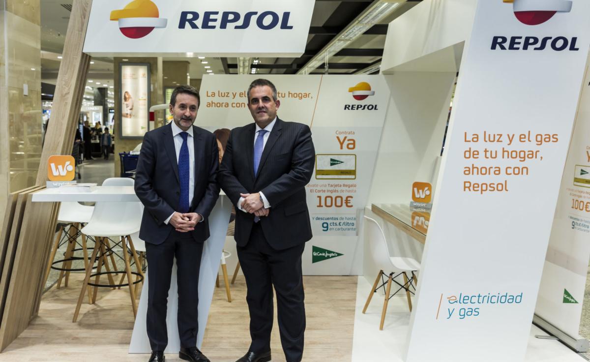 Repsol venderá luz y gas a través de El Corte Inglés: dará a los nuevos clientes un cheque regalo de hasta 100 euros para canjear en los grandes almacenes