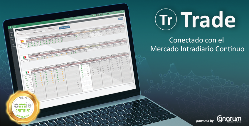 OMIE habilita la plataforma Trade de Gnarum para automatizar la operación en el Mercado Intradiario Continuo de electricidad