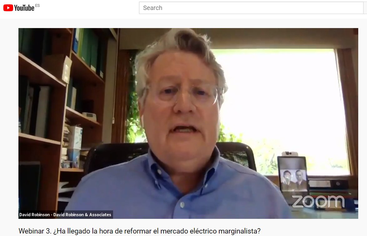 David Robinson: "El mercado eléctrico actual está roto, hay que ir a un doble mercado, uno para convencionales y otro para renovables"