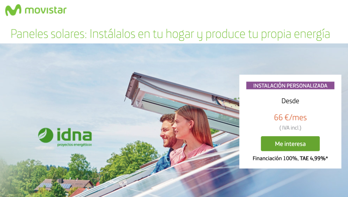 Telefónica se lanza a vender paneles solares para autoconsumo