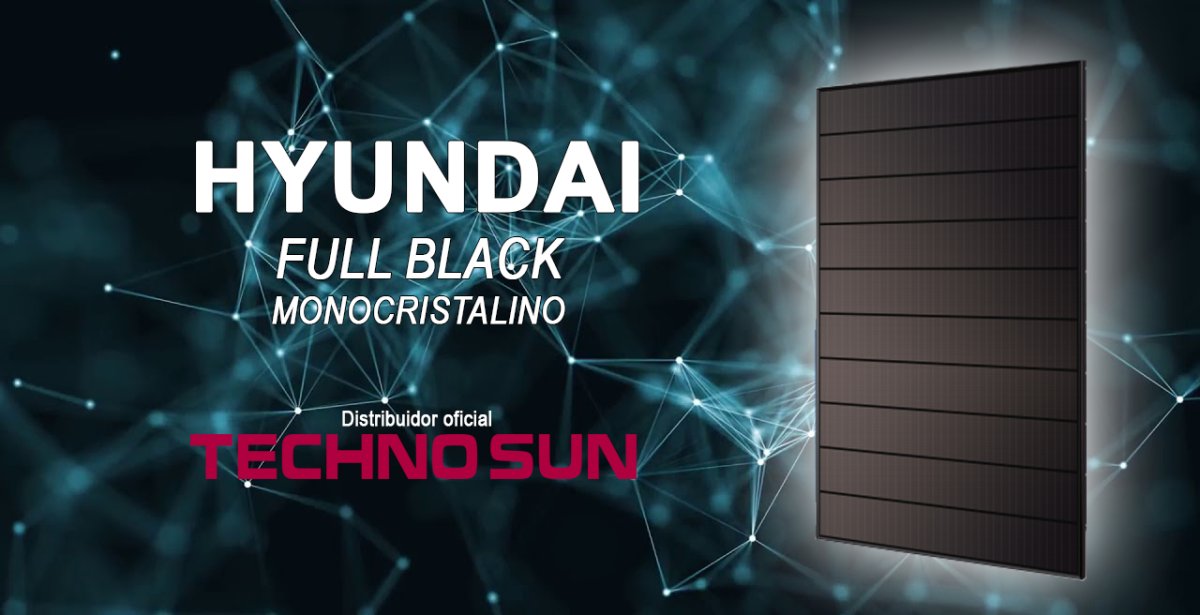 Llegan a España los paneles solares totalmente negros de la mano de Hyundai y Techno Sun