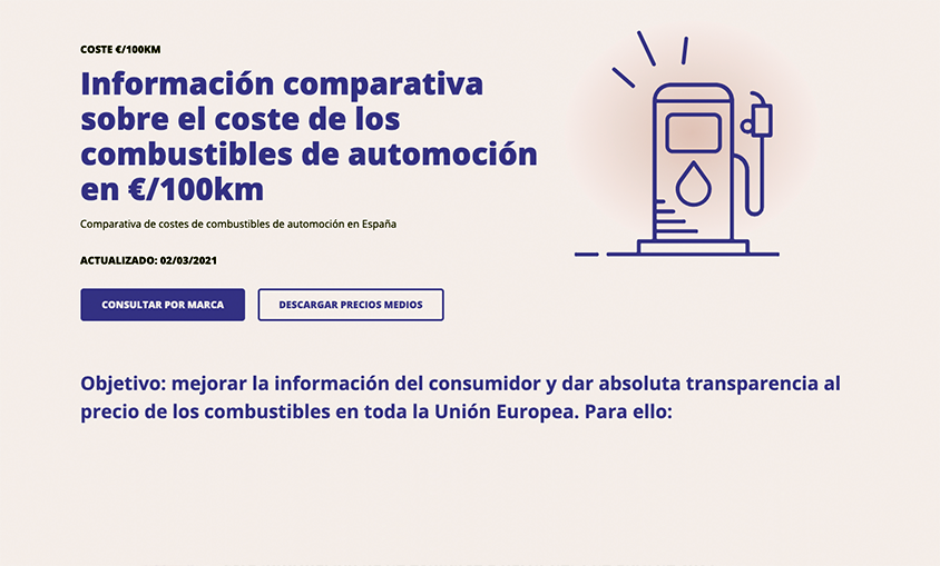 El MITECO lanza la web “Euros por cada 100 kilómetros” para comparar el coste de los combustibles en automoción