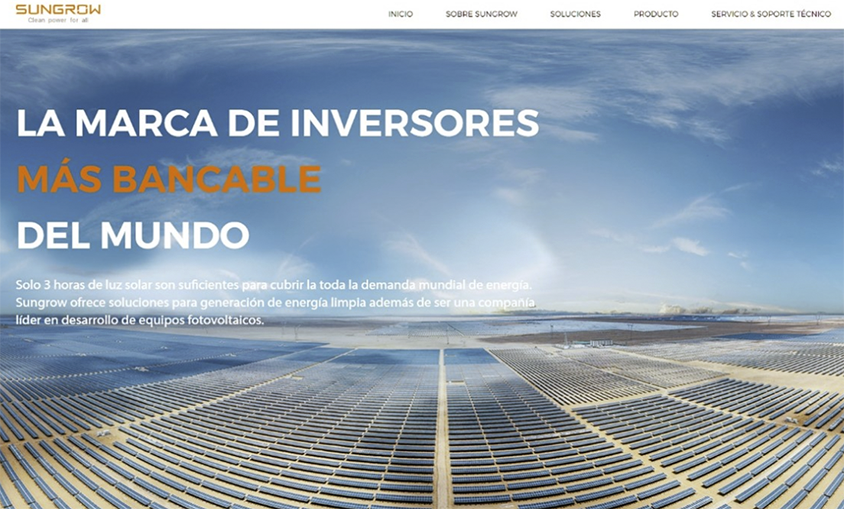 Sungrow lanza una nueva web 100% en español