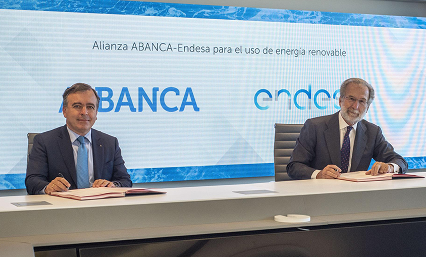 Abanca y Endesa firman un acuerdo de suministro de energía eólica de origen gallego a 10 años