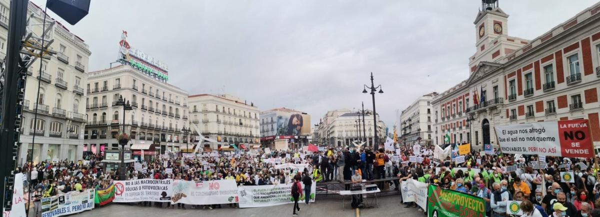 Gran manifestación en Madrid contra los megaproyectos de renovables en zonas rurales