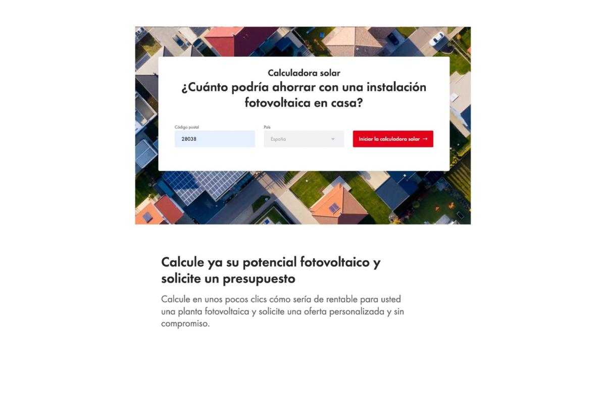 SMA lanza una calculadora solar que valora el potencial fotovoltaico de una vivienda