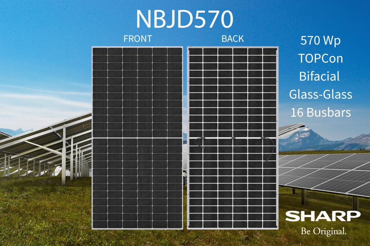 Sharp presenta su nuevo módulo bifacial TOPCon de 570 W