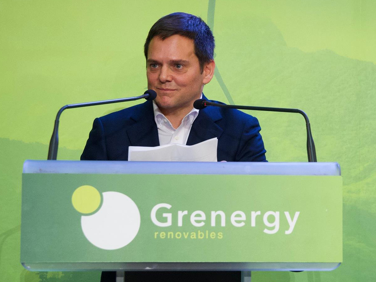 David Ruiz de Andrés, fundador y CEO de Grenergy, en la Bolsa de Madrid.