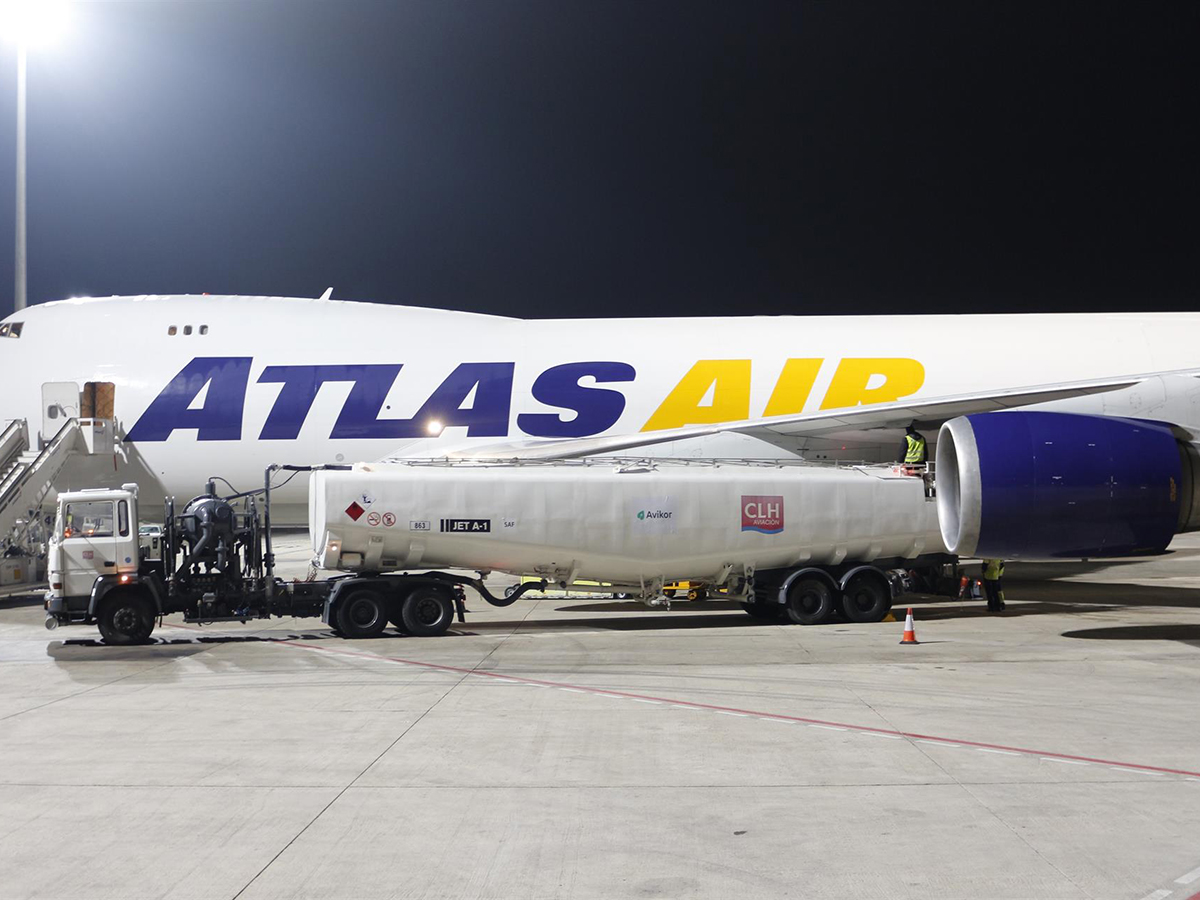 Repsol suministra combustible sostenible (SAF) a Atlas Air e Inditex para uso regular en los vuelos de carga