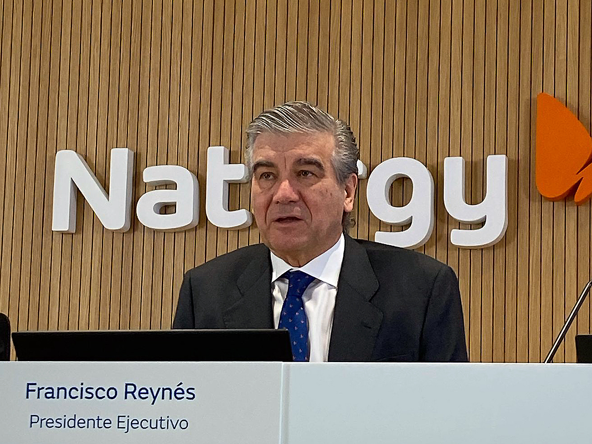 El presidente de Naturgy, Francisco Reynés, durante una rueda de prensa de presentación de los resultados anuales del ejercicio 2023, en la sede de Naturgy, a 27 de febrero de 2024, en Madrid (España).