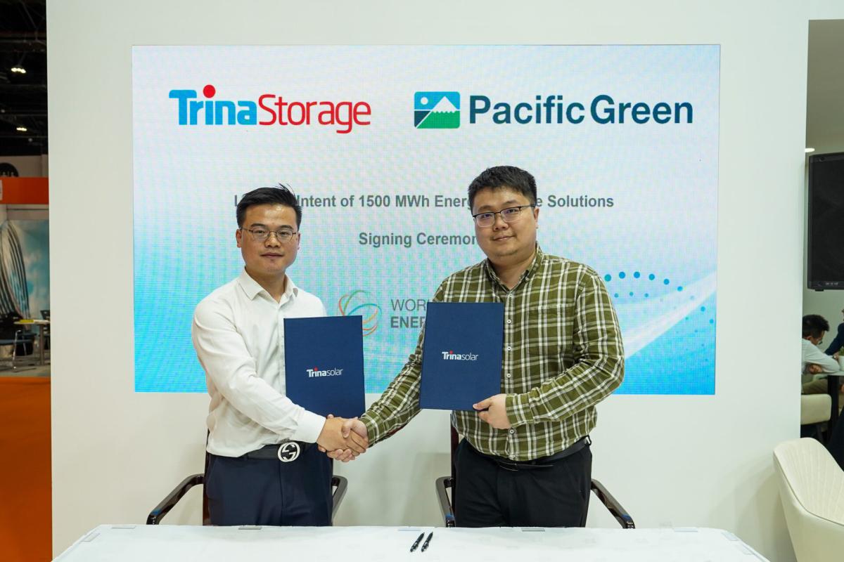 Trina Storage y Pacific Green firman una carta de intenciones para un sistema de almacenamiento de energía de 1.500 MWh