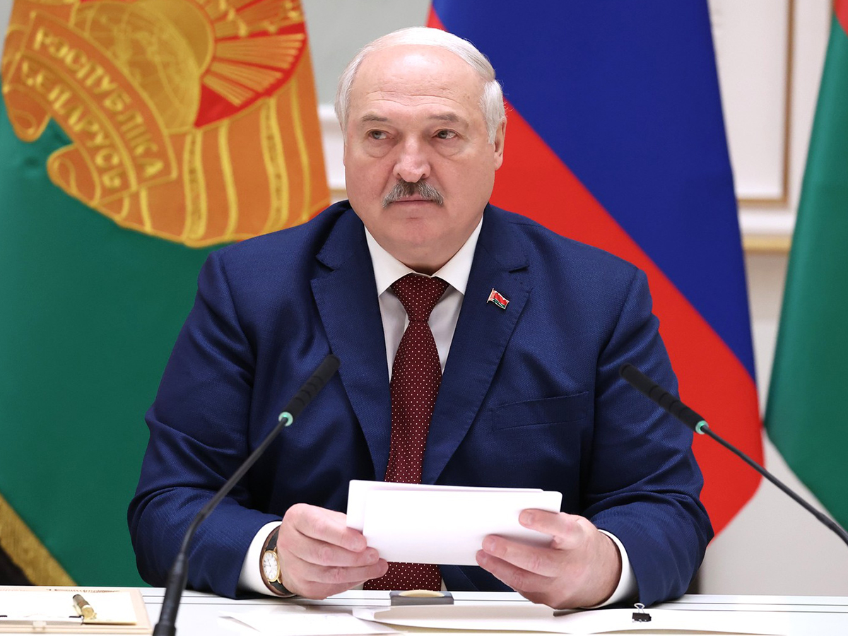 El presidente de Bielorrusia, Alexander Lukashenko, en Rusia. 