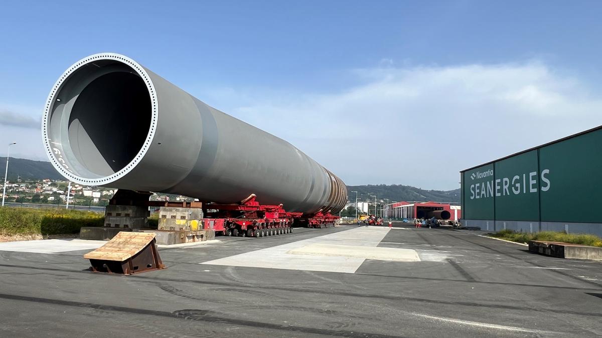 Navantia finaliza el primer monopile para el parque eólico marino East Anglia 3 de Iberdrola