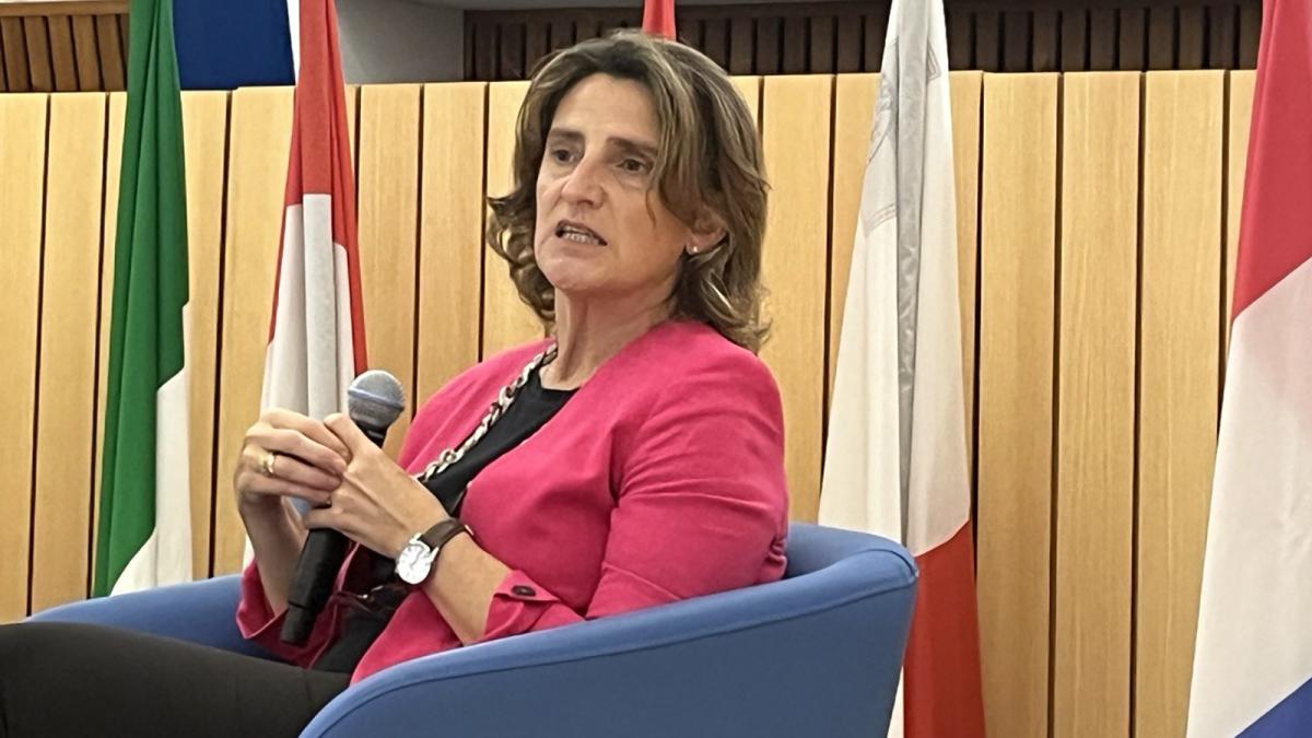 ministra para la Transición Ecológica y Reto Demográfico, Teresa Ribera, articipa en el Ágora sobre el futuro de la UE.