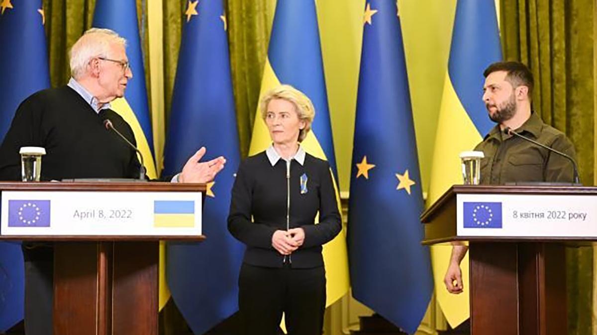 Josep Borrell Fontelles, Ursula von der Leyen y Volodimir Zelenski.