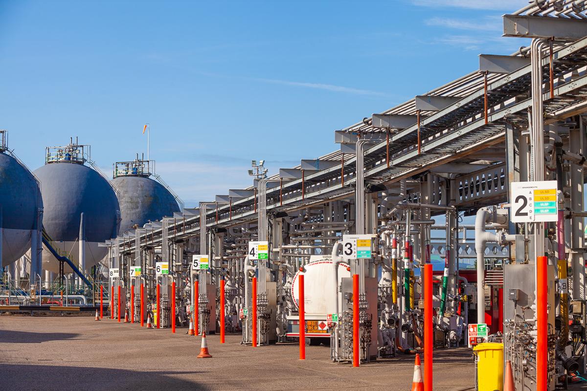 Refinería Grangemouth en Escocia. 