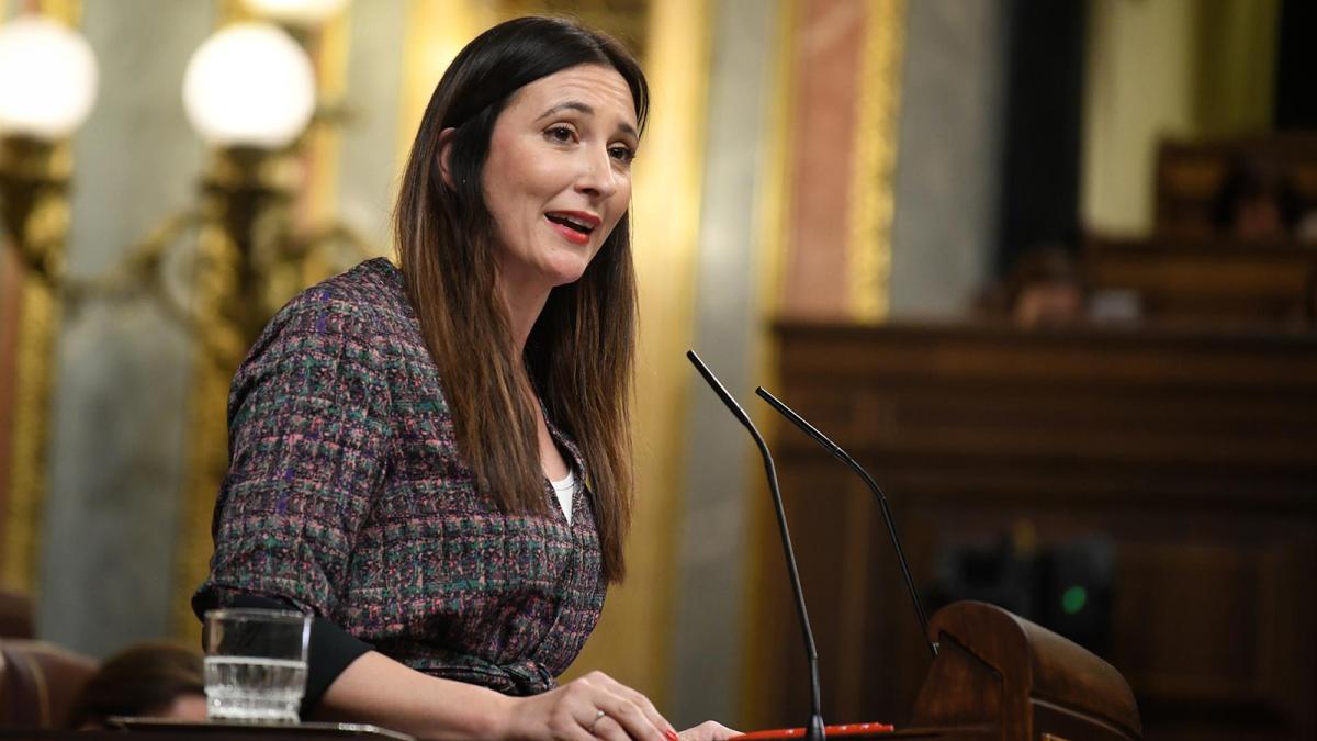 La diputada del PSOE, María de las Nieves Ramírez, durante una sesión plenaria en el Congreso de los Diputados.