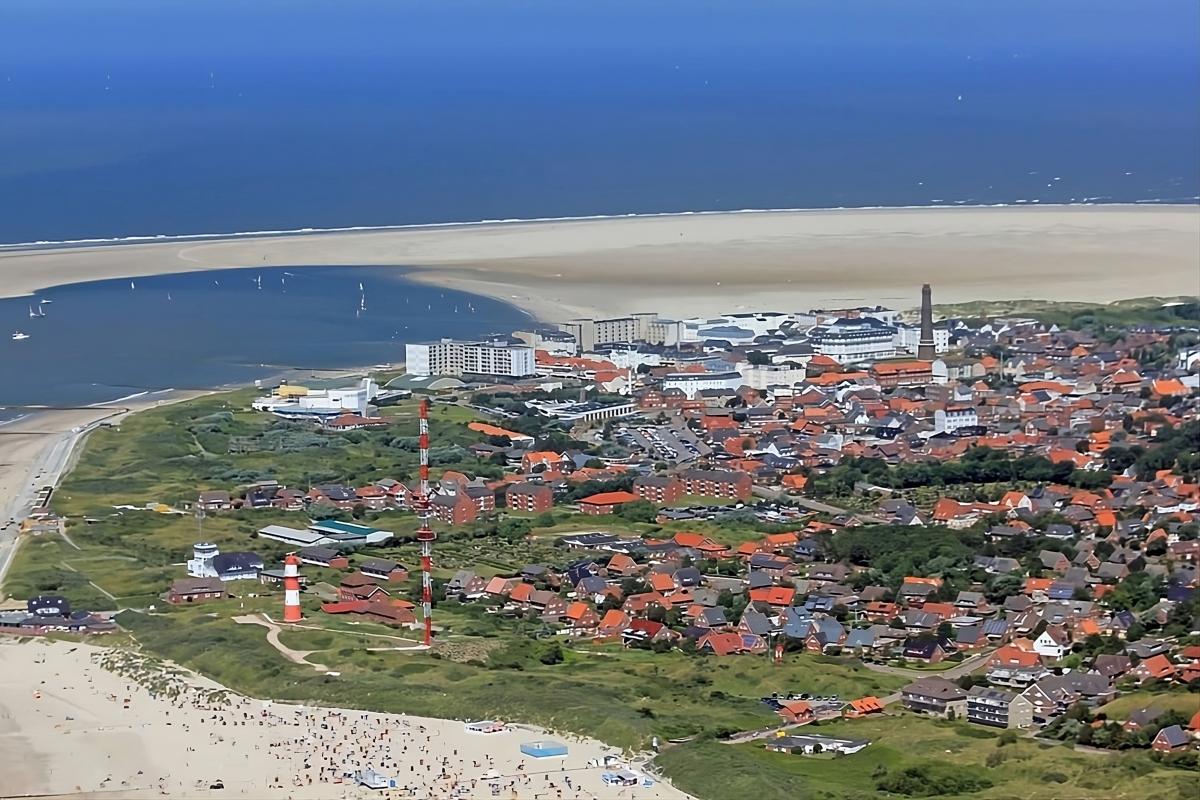 Vista aérea de la isla de Borkum donde se realiza el piloto del proyecto Islander.