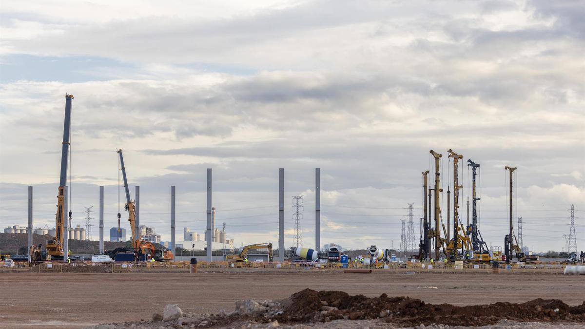 Así avanzan las obras de Powerco para la construcción de la gigafactoría en Sagunto.