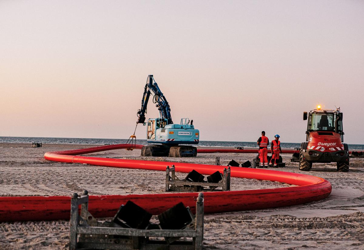 Trabajos de cableado de Amprion en la isla de Norderney.