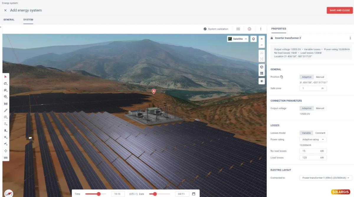 Pantalla del software Evaluate 2.0, de Solargis