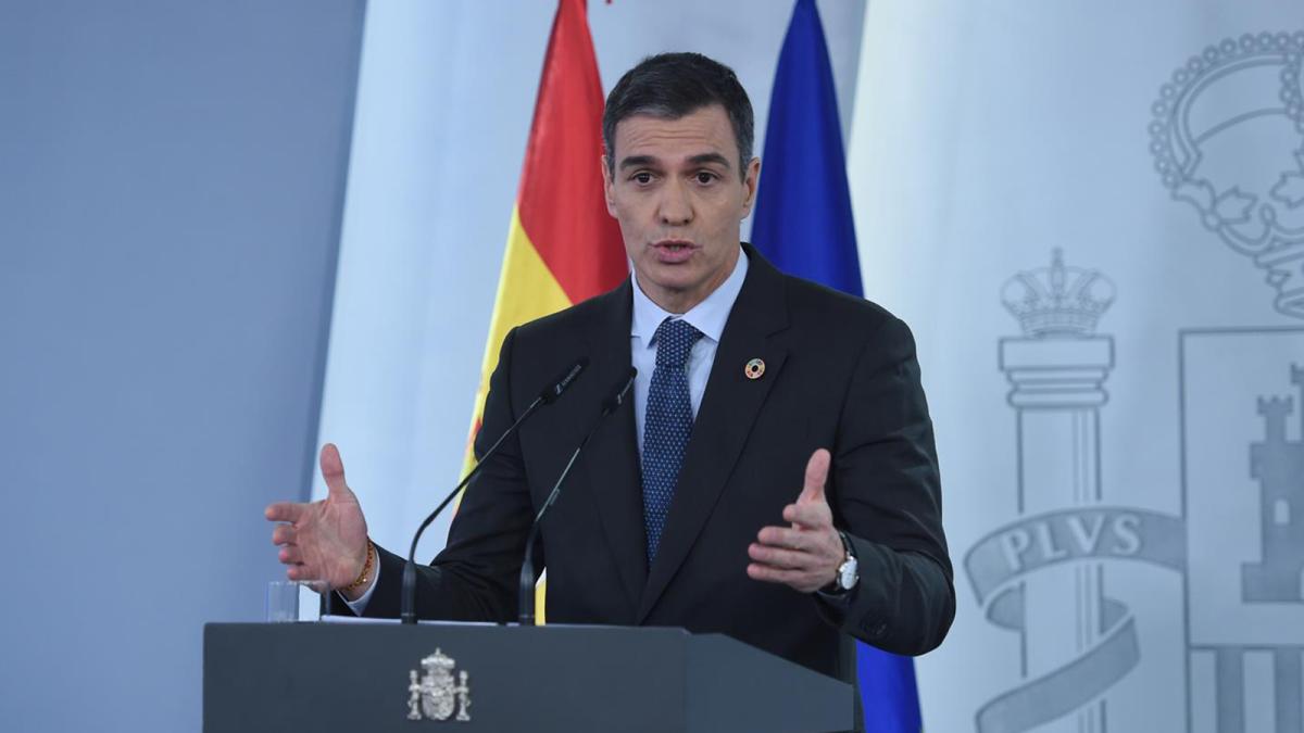 El presidente del Gobierno, Pedro Sánchez, durante una rueda de prensa tras el Consejo de Ministros.