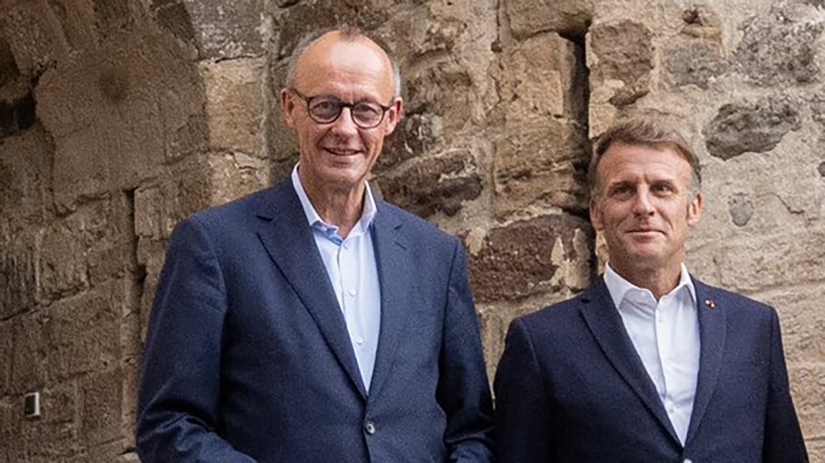 El presidente de Francia, Emmanuel Macron y su homólogo alemán, Friedrich Merz.