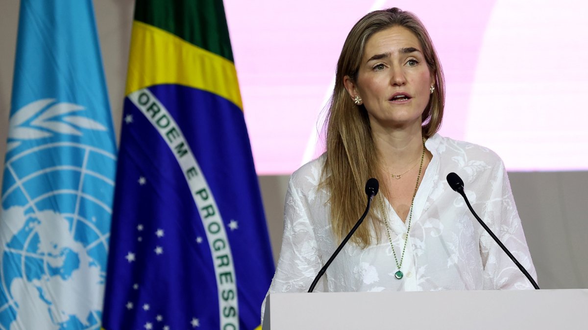 La vicepresidenta tercera y ministra para la Transición Ecológica y el Reto Demográfico, Sara Aagesen, en la COP30.