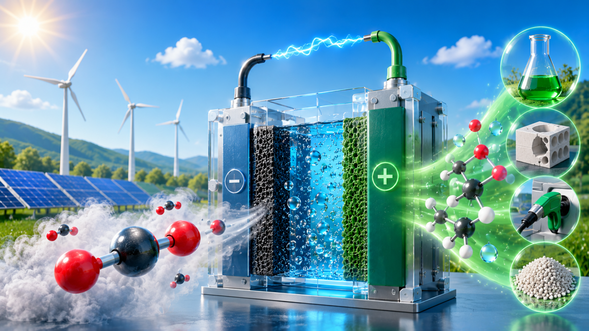 Una nueva técnica abarata y hace más resistente la conversión de CO2 con electricidad renovable