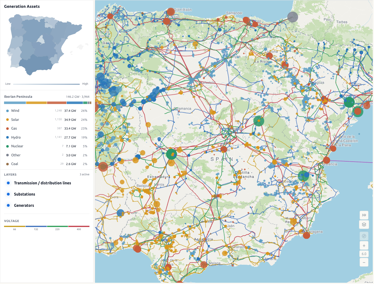 El mapa eléctrico de eRoots, el gran gemelo digital de la red ibérica, ya está disponible para todo el sector