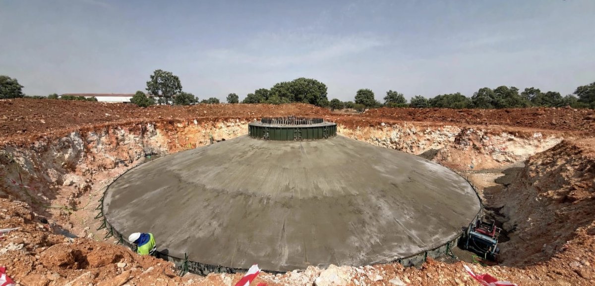 Gestacur termina en tiempo récord la ejecución de los hormigonados de las 13 cimentaciones en el P.E. El Castillar (Algora, Guadalajara)