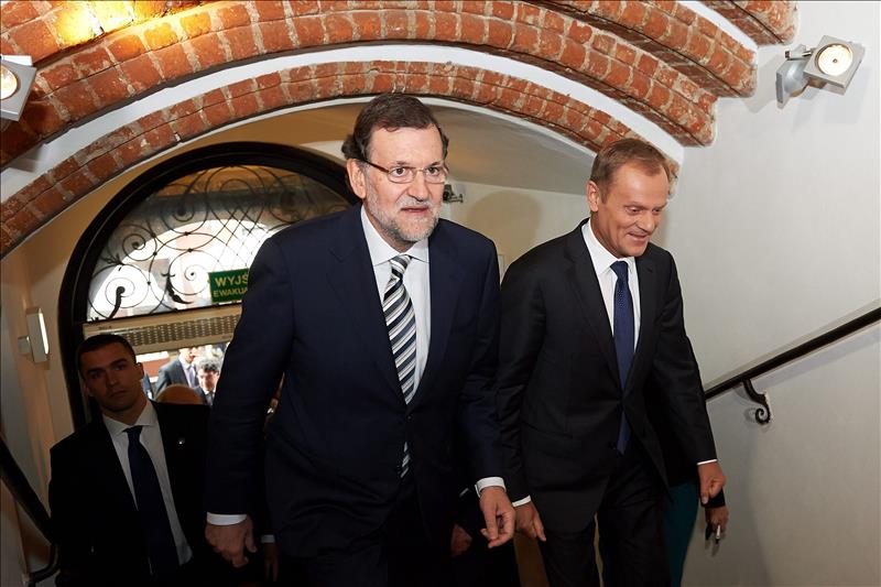 Mariano Rajoy y Doanal Tusk en la X cumbre hispano-polaca en Gdansk. FOTO: EFE