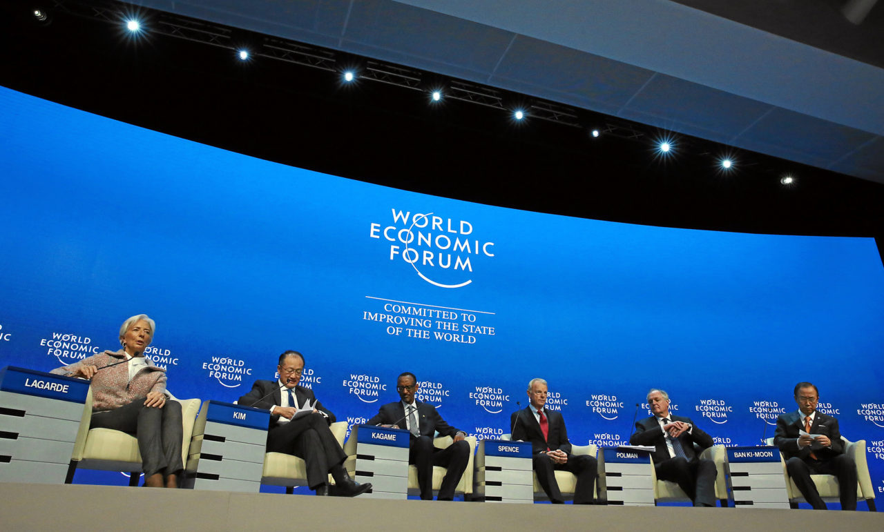 Panel sobre el cambio climático en el Foro Davos 2015.