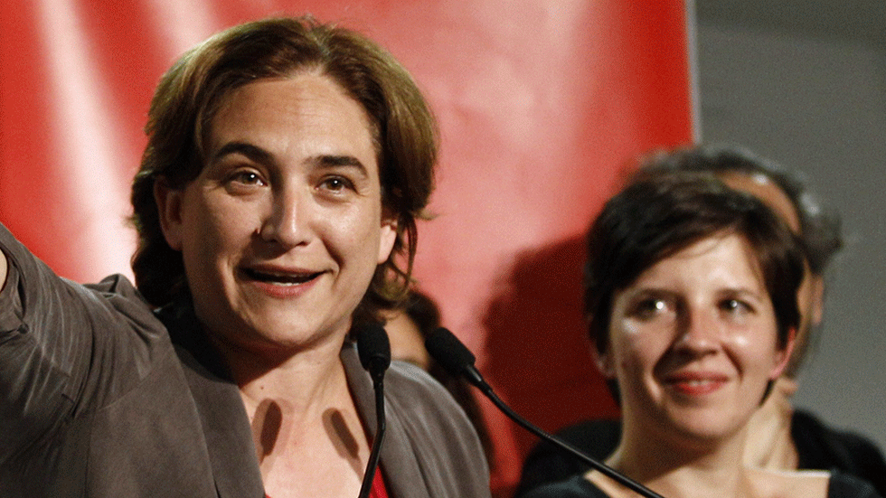 Ada Colau tras ganar las elecciones a la alcaldía de Barcelona.