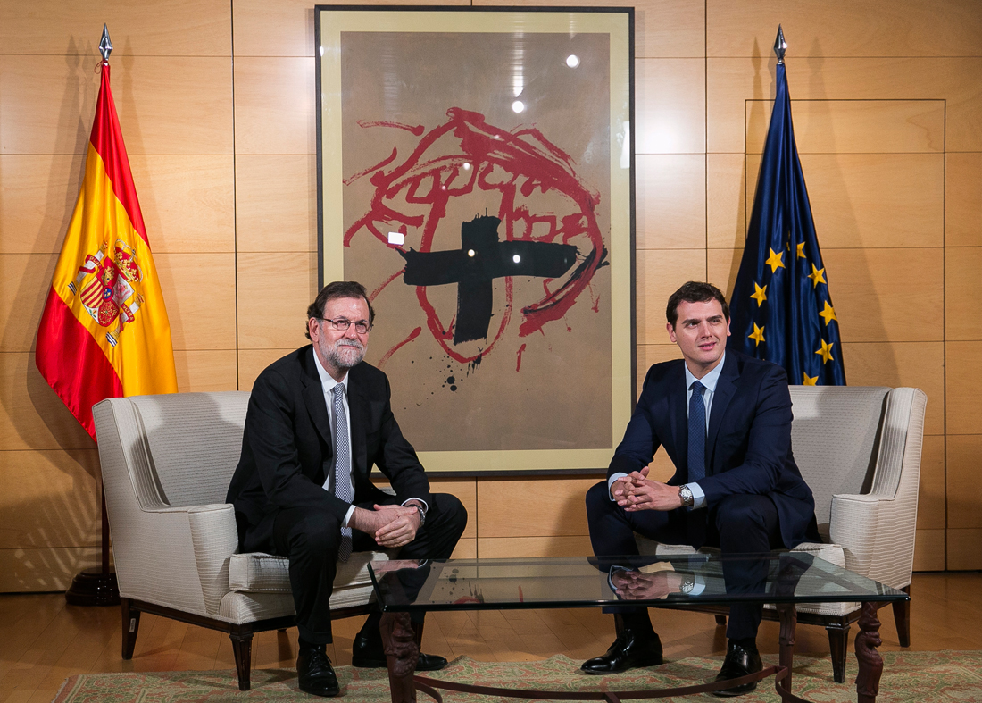 Mariano Rajoy se ha reunido con el líder de Ciudadanos, Albert Rivera. FOTO: PP.