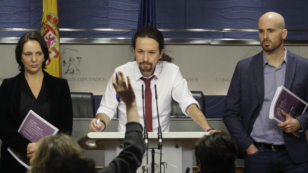 Pablo Iglesias durante la presentación del programa. FOTO: EFE.