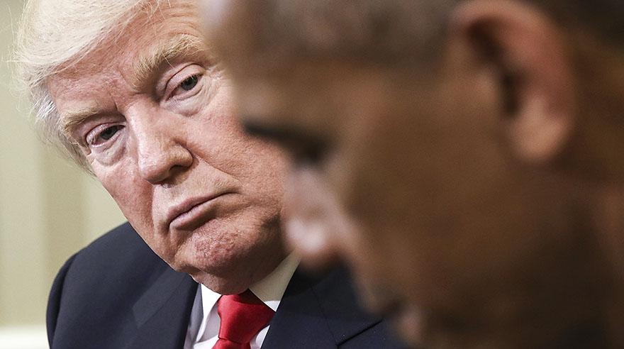 Barcak Obama y Donald Trump durante la reunión que mantuvieron tras ganar las elecciones el republicano. 