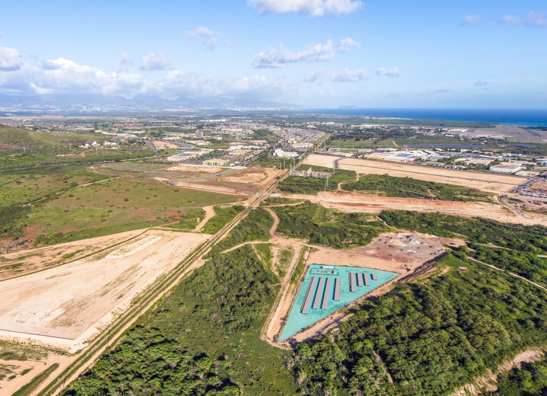 Rendering: Aerial View of Plus Power’s 185 MW / 565 MWh Kapolei Energy Storage Project on Oahu