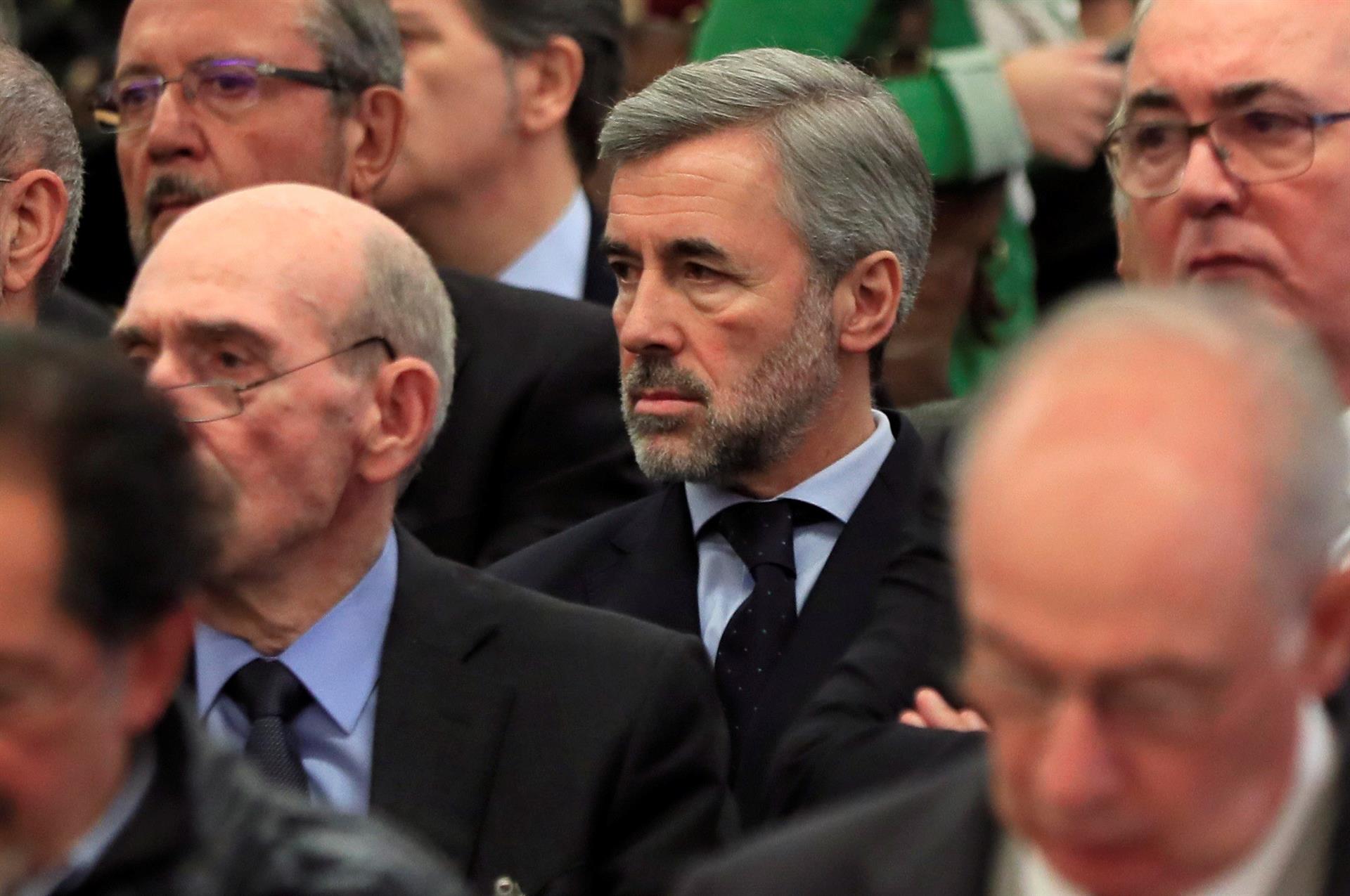 El exministro del Interior Ángel Acebes durante la primera sesión del juicio por la salida a Bolsa de Bankia en 2011. FOTO: - Pool - Europa Press