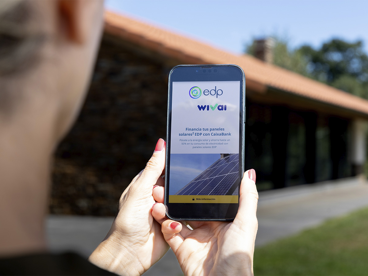 La aplicación de EDP para financiación de las instalaciones fotovoltaicas mediante CaixaBank. FOTO: EDP