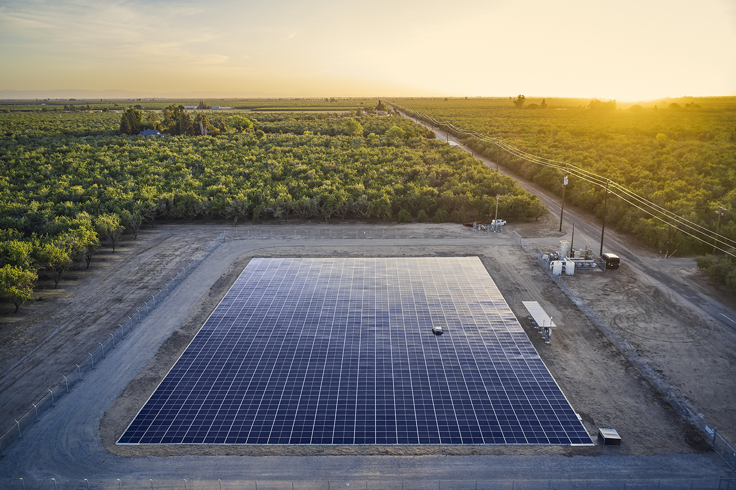 Planta solar de Erthos construida directamente sobre el suelo. Foto: Erthos