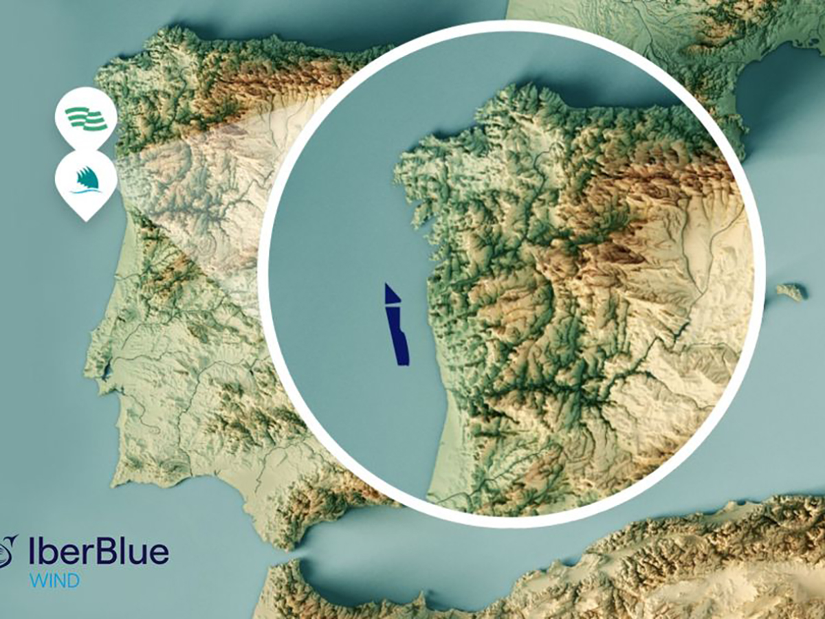 Proyecto de eólica marina de IberBlue Wind en aguas de España y Portugal. FOTO: IberBlue Wind