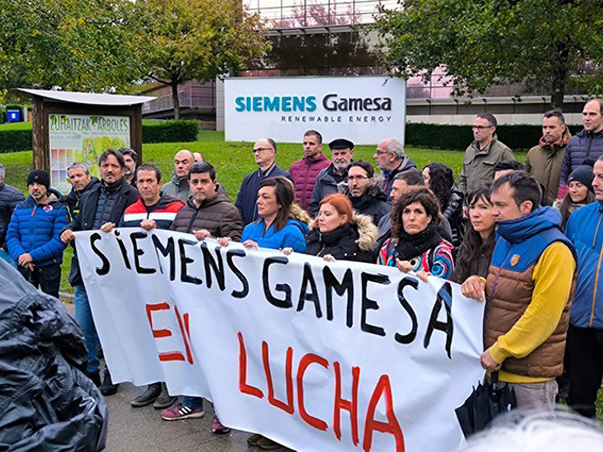 Los sindicatos denuncian "el riesgo real de destrucción del empleo" en Siemens Gamesa. FOTO: UGT FICA