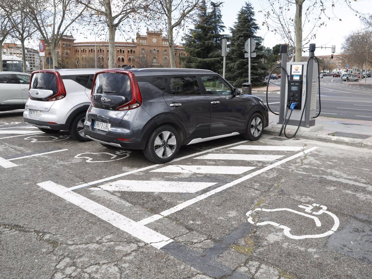 Parking para coches eléctricos. FOTO: Ayuntamiento de Madrid