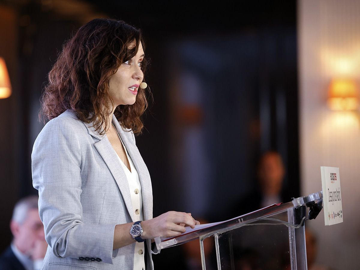 La presidenta de la Comunidad de Madrid, Isabel Díaz Ayuso acusa al Gobierno central de poner en riesgo inversiones en Madrid con su actualización del Plan estatal de transporte de energía. FOTO: Comunidad de Madrid