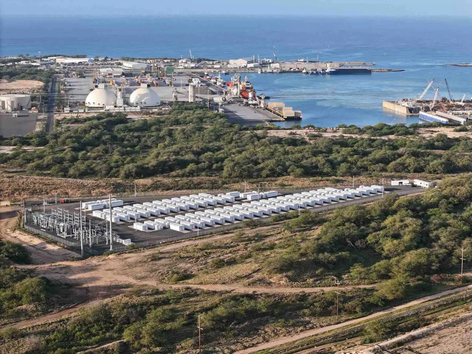 Sistema de almacenamiento de energía de Kapolei en Oahu, Hawái.